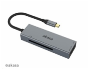 AKASA čtečka karet AK-CR-09BK 3-in-1 (CF, SD, microSD), externí, USB 3.2 Type-C