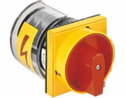 Konektor elektrické vačky Lovato 0-1 4P 25A pro vestavěný s žlutým/červeným knoflíkem blokovaným visakem (7G2592U25)