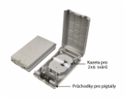 XtendLan plastový rozvaděč pro 12 svarů, 12 pigtailů, 2 kabelové porty, odklopná dvířka