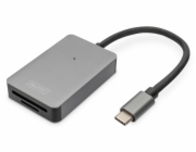 Digitus DA-70333 DIGITUS Čtečka karet USB-C, 2 porty UHS-II SD4.0, TF4.0, 300 Mb/s