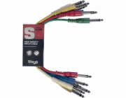 Stagg SPC030 E, propojovací mono kabely, Jack 6,3 mm – Jack 6,3 mm, 6 x 30 cm