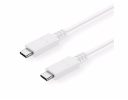 C-TECH Kabel USB 3.2, Type-C (CM/CM), PD 100W, 20Gbps, 1m, bílý