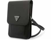 Guess PU Saffiano Triangle Logo Phone Bag Black Guess prémiový ochranný kryt telefonu vyrobený z kombinace kvalitních a odolných materiálů, které perfektně chrání Váš telefon.