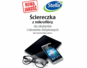 Stella STELLA utěrka z mikrovlákna, na brýle a dotykové obrazovky, 1 ks, bílá s potiskem loga Stella