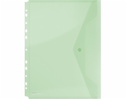 Donau DONAU složka na obálky s patentním uzávěrem, PP, A4, 200 mikronů, s euro perforací, zelená