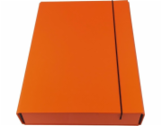 Oranžová krabicová složka s gumičkou