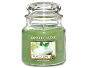 Svíčka ve skleněné dóze Yankee Candle, Vanilka s limetkami, 410 g