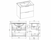 Koupelnová skříňka s umyvadlem Elita Astra, šedá, 39,4x61,5x53