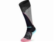 Ponožky Bridgedale Women's Ski Mid Merino P Pattern - blk/crl velikosti 35-37
