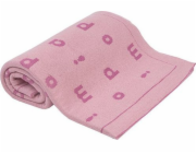 Piapimo Bavlněná deka 80x100 cm růžová s písmenky PIAPIMO
