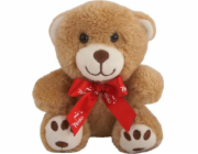 Beppe maskot Medvídek vyšívaný červenou mašličkou 12 cm