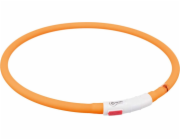 Trixie USB svítící čelenka, silikonová, XS–XL: 70 cm/? 10 mm, oranžová