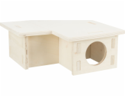 Trixie Tříkomorový domeček, pro křečky/degu, dřevo, 30 × 12 × 30 cm