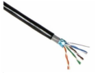 FTP kabel LYNX Cat5E, drát, dvojitý venkovní PE+PVC, čern...
