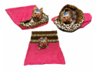 Marysa pelíšek 3v1 pro psy, tmavě růžový/leopard, velikos...