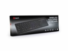 C-Tech WLTK-01 klávesnice, bezdrátová s touchpadem, černá...