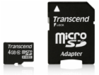 Transcend MicroSD karta SDHC 4GB + Adapter / Class 10