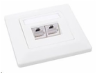 Solarix Zásuvka CAT6 STP 2 x RJ45 pod omítku bílá SX9-2-6...