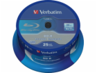 1x25 Verbatim BD-R Blu-Ray 25GB 6x Speed Datalife No-ID C...