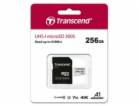 Transcend 256GB microSDXC 300S UHS-I U3 V30 A1 (Class 10) paměťová karta (s adaptérem), 95MB/s R, 40MB/s W