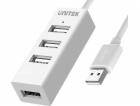 HUB USB Unitek Y-2146 4x USB 2.0 mini bílý