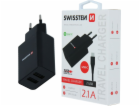 Swissten Síťový Adaptér Smart Ic 2X Usb 2,1A Power + Dato...