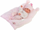 Llorens Baby panenka Bimba na růžovém polštáři 35cm (63556)