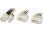 Lindy Molex X2 - PCIE 8 -PIN, 0,4 m, žlutá (33159)