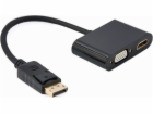 Gembird adaptér DisplayPort (M) na HDMI (F) + VGA (F), ká...