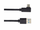 PREMIUMCORD Kabel USB typ C/M zahnutý konektor 90° - USB ...