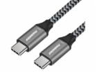 PREMIUMCORD Kabel USB-C M/M, 100W 20V/5A 480Mbps bavlněný...