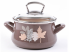 Hrnec smalt 16 cm/2,2 l s poklicí elegant LÍSTKY