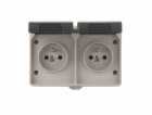 Zásuvka nástěnná dvojitá 16A/250V IP44  A1397.1