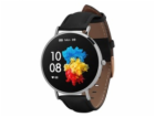Garett Verona Smartwatch stříbrná, černý řemínek