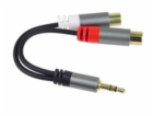 PremiumCord kabel HQ Jack 3.5mm Male - 2x CINCH Female 15cm