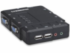 Manhattan Switch KVM Switch, 4-Port, USB, Audio 151269
