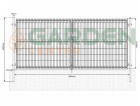 Segmentová brána GARDEN CENTER, 400×173 cm, šedá