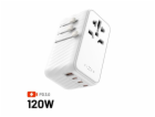 Adaptér FIXED Cestovní Voyager 120W pro EU, UK a USA/AUS,...