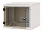 Rack Triton 19" dvojdílný 9U/295mm prosklené dveře, šedý