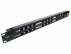 Patch panel POE UTP cat.5e 12p 1U Black, 19" rack