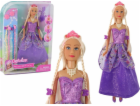 LeanToys Princezna Panenka fialová sada prodlužování copu