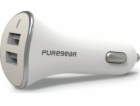 Zizo PureGear 4,8A, Dual USB, Nabíječka do auta – bílá