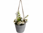 Atmosphera Umělá rostlina v květináči, RŮŽE, bílá, 18 cm