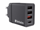 Verbatim Nabíječka 30W, 1x USB-C, 3x USB-A (černá, PD 3.0...