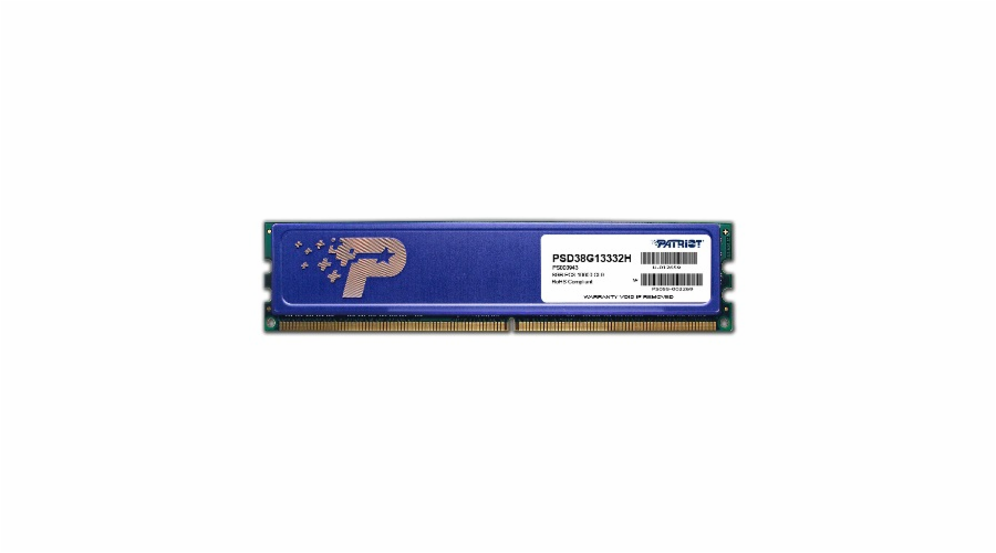 Pamięć Patriot Signature, DDR3, 8 GB, 1333MHz, CL9 (PSD38G13332)