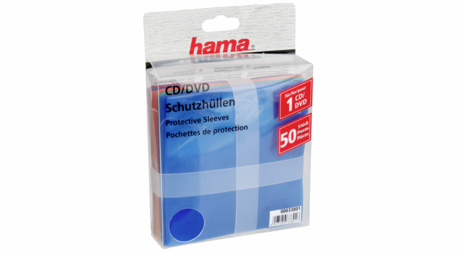 1x50 Hama CD-ROM/DVD-ROM ochr. pouzdra barevna 51067