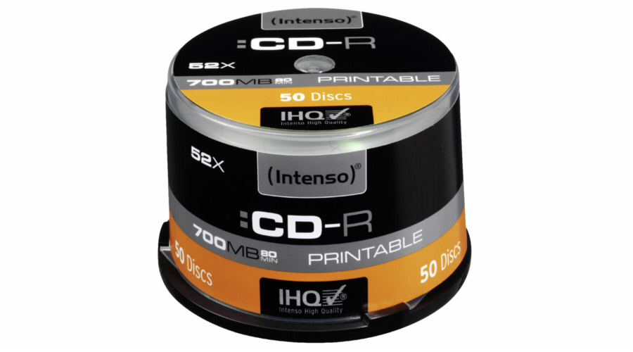 1x50 Intenso CD-R 80 / 700MB 52x Speed, printable, scr. res.
