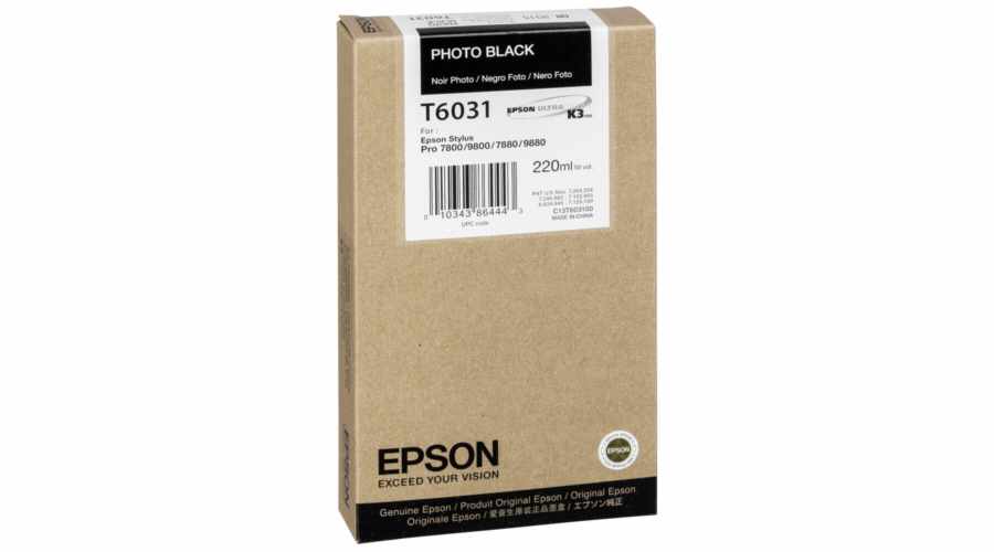 Epson cartridge foto cerna T 603 220 ml T 6031