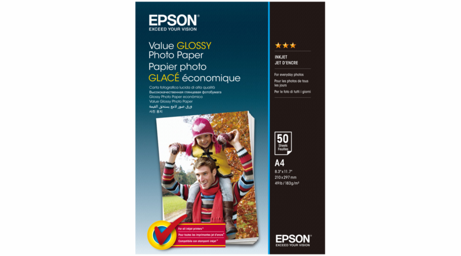 Epson Value Glossy Photo Paper A 4, 50 Sheet, 183 g S 400036