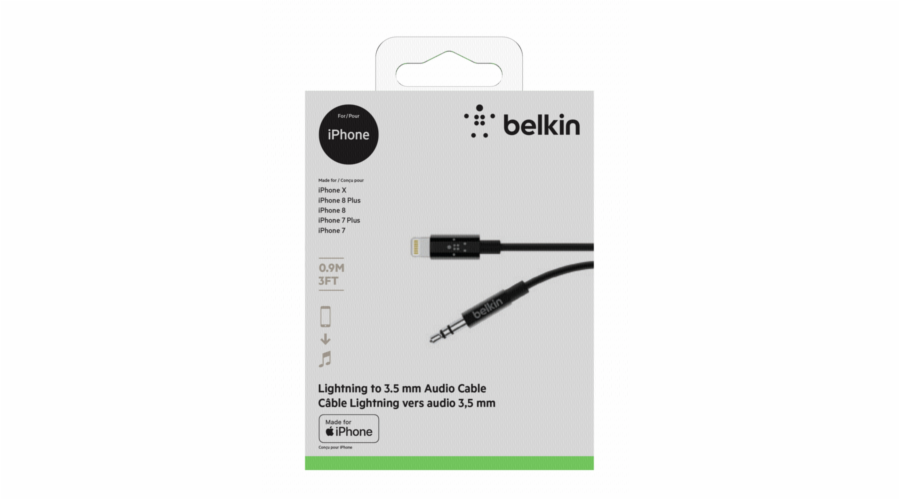 Belkin MIXIT Lightning na 3,5mm AUX kabel 0,9m AV10172bt03-BLK